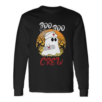Boo Boo Crew Ghost Halloween Quote Long Sleeve T-Shirt - Monsterry AU