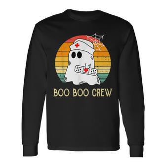 Boo Boo Crew Nurse Ghost Halloween Costume Long Sleeve T-Shirt - Seseable