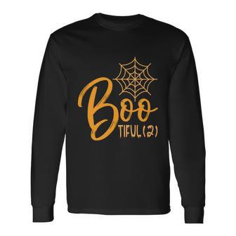 Boo Tiful 2 Halloween Quote V2 Long Sleeve T-Shirt - Thegiftio UK