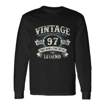 Born In 1925 Vintage Classic Dude 97Th Years Old Birthday Long Sleeve T-Shirt - Thegiftio UK