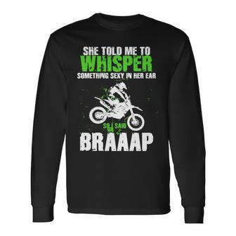 Brappp Motocross Long Sleeve T-Shirt - Monsterry