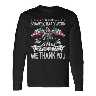 For Your Bravery Veteran Tshirt Long Sleeve T-Shirt - Monsterry