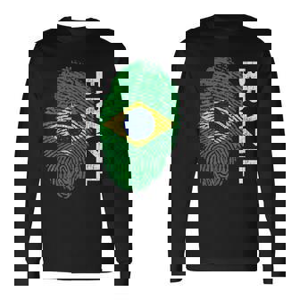 Brazil Flag Soccer Sport Football Fan Supporters Long Sleeve T-Shirt - Thegiftio