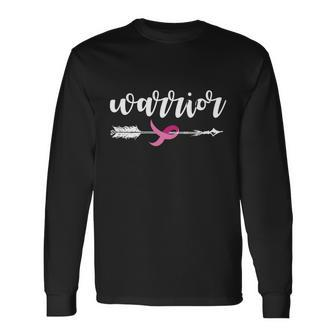 Breast Cancer Awareness Warrior Pink Ribbon Long Sleeve T-Shirt - Monsterry AU
