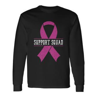 For Breast Cancer Awareness Cancer Warrior Support Squad Long Sleeve T-Shirt - Thegiftio UK