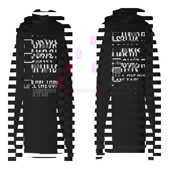 Breast Cancer Survivor Warrior Motivator All Of The Above Men Women Long Sleeve T-Shirt T-shirt Graphic Print - Thegiftio