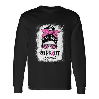 Breast Cancer Warrior Support Squad Breast Cancer Awareness Long Sleeve T-Shirt - Thegiftio UK