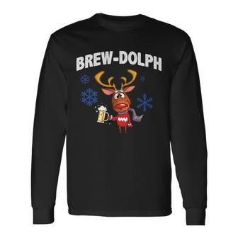 Brew-Dolph Christmas Reindeer Tshirt Long Sleeve T-Shirt - Monsterry AU