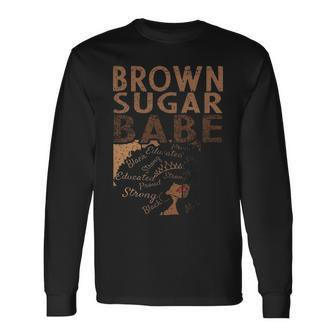 Brown Sugar Babe Black Pride S For Women Melanin Long Sleeve T-Shirt - Thegiftio UK