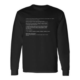 Bsod Computer Error Blue Screen Of Death Long Sleeve T-Shirt - Monsterry CA