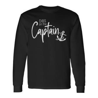 Captain Wife Dibs On The Captain V2 Long Sleeve T-Shirt - Seseable