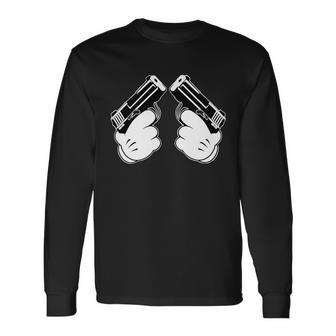 Cartoon Guns Hands Pistol Long Sleeve T-Shirt - Monsterry DE