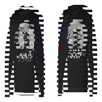 Cat What Murderous Black Cat With Knife Halloween Costume V6 Long Sleeve T-Shirt | Seseable CA