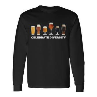 Celebrate Diversity Beer Tshirt Long Sleeve T-Shirt - Monsterry