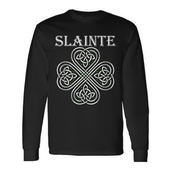 Celtic Slainte Cheers Good Health From Ireland Long Sleeve T-Shirt - Monsterry DE