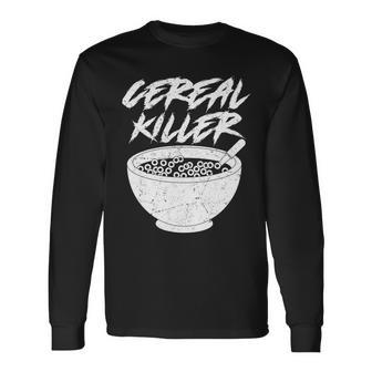 Cereal Killer Halloween Distressed Tshirt Long Sleeve T-Shirt - Monsterry UK