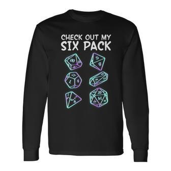 Check Out My Six Pack Dnd Dice Dungeons And Dragons Tshirt Long Sleeve T-Shirt - Monsterry AU