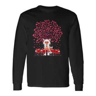 Chinese Crested Dog Lover Chinese Crested Valentine&8217S Day Long Sleeve T-Shirt | Mazezy
