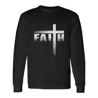 Christian Faith Cross Christian Faith Cross Long Sleeve T-Shirt - Monsterry
