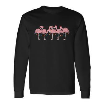 Christmas In July Beach Flamingo Christmas In July Long Sleeve T-Shirt - Monsterry