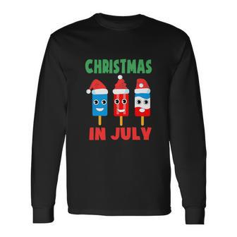 For Christmas In July Ice Pops In Santa Hat Long Sleeve T-Shirt - Monsterry