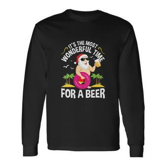 For Christmas In July Summer Long Sleeve T-Shirt - Monsterry