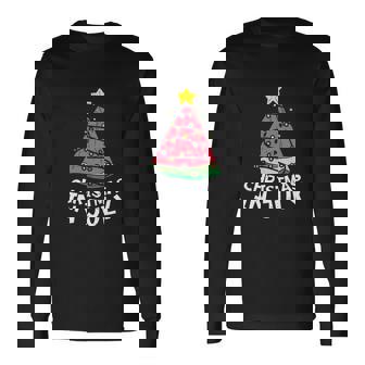 Christmas In July Watermelon Xmas Tree Long Sleeve T-Shirt - Thegiftio UK