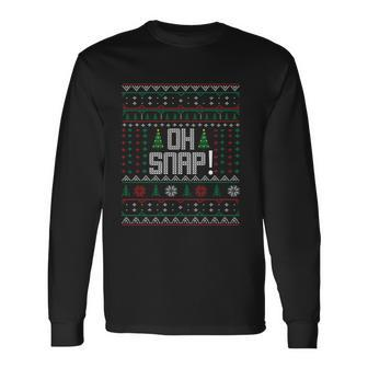 Christmas Oh Snap Ugly Christmas Sweater Long Sleeve T-Shirt - Thegiftio UK