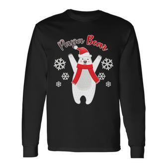 Christmas Papa Bear Tshirt Long Sleeve T-Shirt - Monsterry