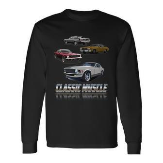 Classic Muscle Classic Sports Cars Tshirt Long Sleeve T-Shirt - Monsterry
