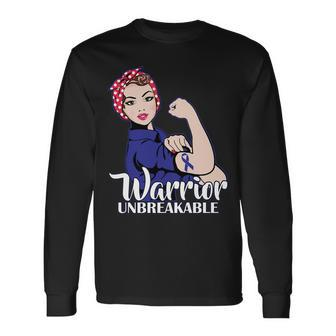 Colon Cancer Unbreakable Warrior Long Sleeve T-Shirt - Monsterry UK