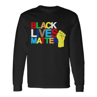 Colorful Black Lives Matter Fist African Style Long Sleeve T-Shirt - Monsterry DE