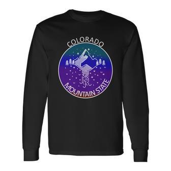 Colorful Colorado Mountain State Logo Long Sleeve T-Shirt - Monsterry AU