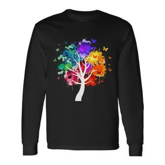 Colorful Tree Of Life Tshirt Long Sleeve T-Shirt - Monsterry UK