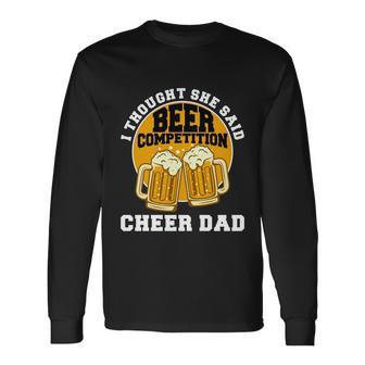 Cool Cheer Dad Beer Cheerleading Dad Long Sleeve T-Shirt - Thegiftio UK