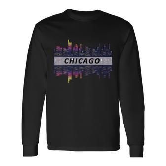 Cool Chicago Skyline Long Sleeve T-Shirt - Monsterry AU