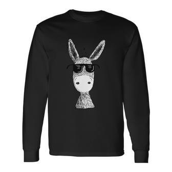 Cool Donkey With Sunglasses Cool Long Sleeve T-Shirt - Monsterry AU