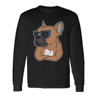 Cool French Bulldog Sunglasses Long Sleeve T-Shirt - Monsterry