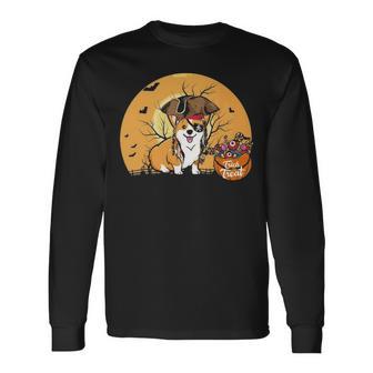 Corgi Halloween Dog Long Sleeve T-Shirt - Thegiftio