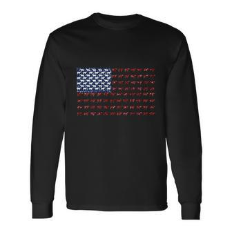 Cow American Flag Us 4Th Of July Farm Long Sleeve T-Shirt - Monsterry CA