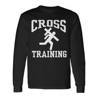 Cross Training Jesus Christian Catholic Long Sleeve T-Shirt - Monsterry DE