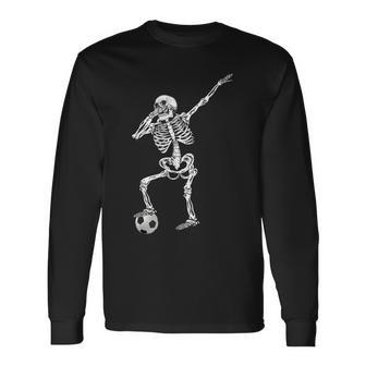 Cute Dabbing Skeleton Soccer Halloween Costumes Boys Kid Men Men Women Long Sleeve T-Shirt T-shirt Graphic Print - Thegiftio UK
