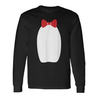 Cute Fancy Penguin Bow Tie Halloween Costume Men Women Long Sleeve T-Shirt T-shirt Graphic Print - Thegiftio UK
