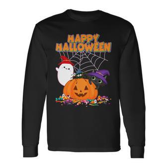 Cute Happy Halloween Friends Long Sleeve T-Shirt - Monsterry AU