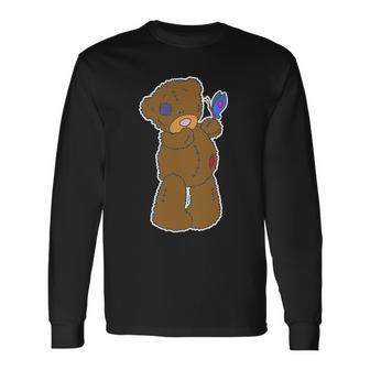 Cute Torn Teddy Bear Long Sleeve T-Shirt - Monsterry