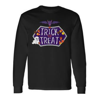 Cute Trick Or Treat Halloween Candy Long Sleeve T-Shirt - Seseable