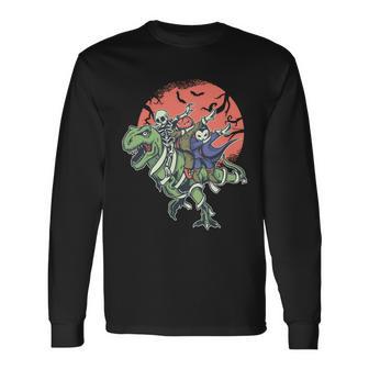 Dabbing Halloween Characters V2 Long Sleeve T-Shirt - Thegiftio UK