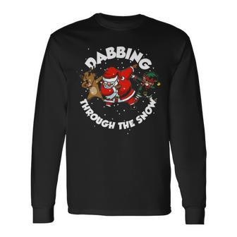 Dabbing Santa Christmas Dab Santa Claus Long Sleeve T-Shirt - Thegiftio UK