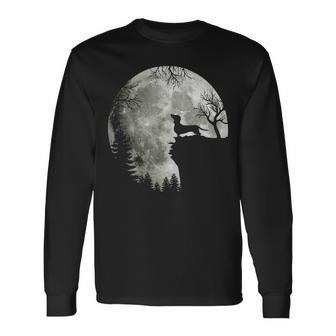 Dachshund And Moon Halloween 2 Long Sleeve T-Shirt - Thegiftio UK