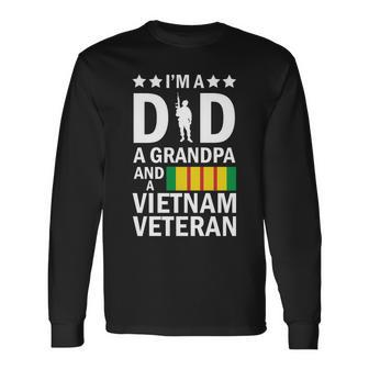 Im A Dad A Grandpa And A Vietnam Veteran Tshirt Long Sleeve T-Shirt - Monsterry AU
